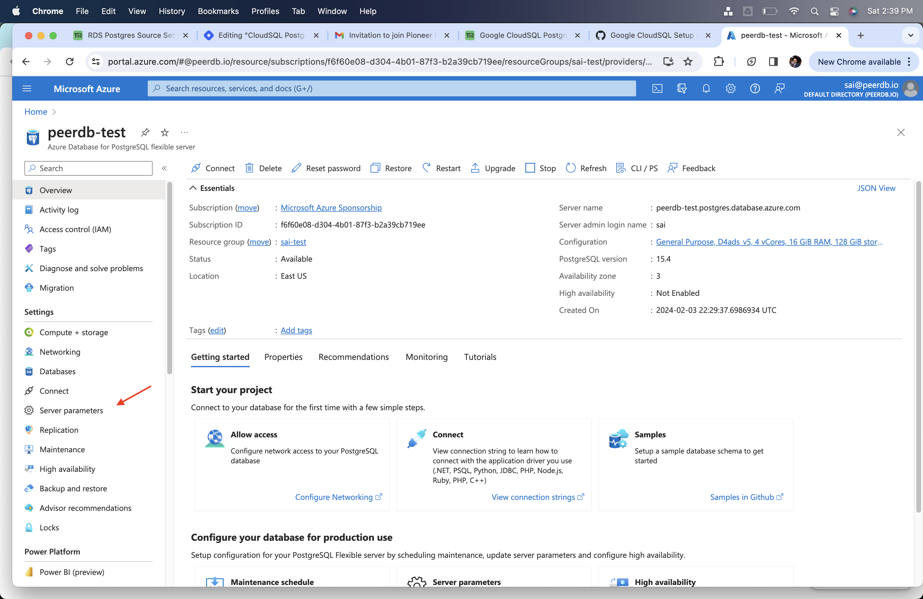 Azure Flexible Server for Postgres의 Server Parameters